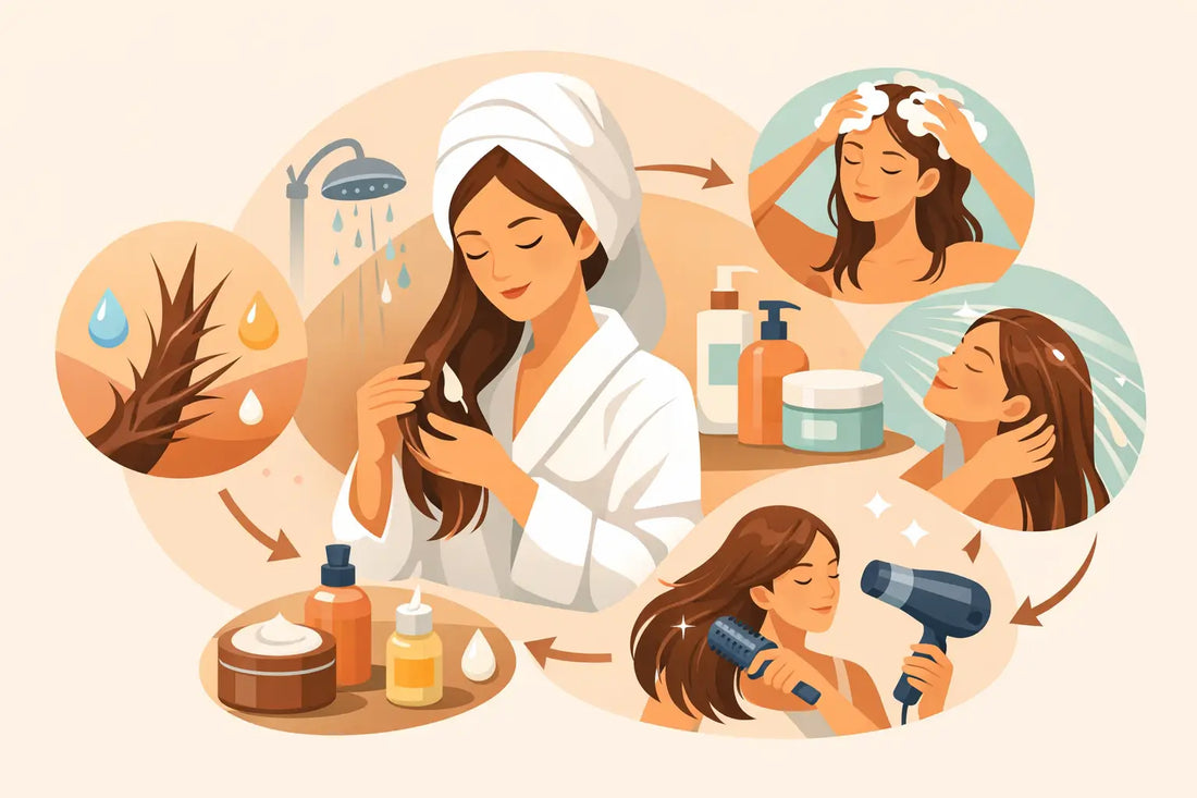 Rutina para reparar cabello seco paso a paso